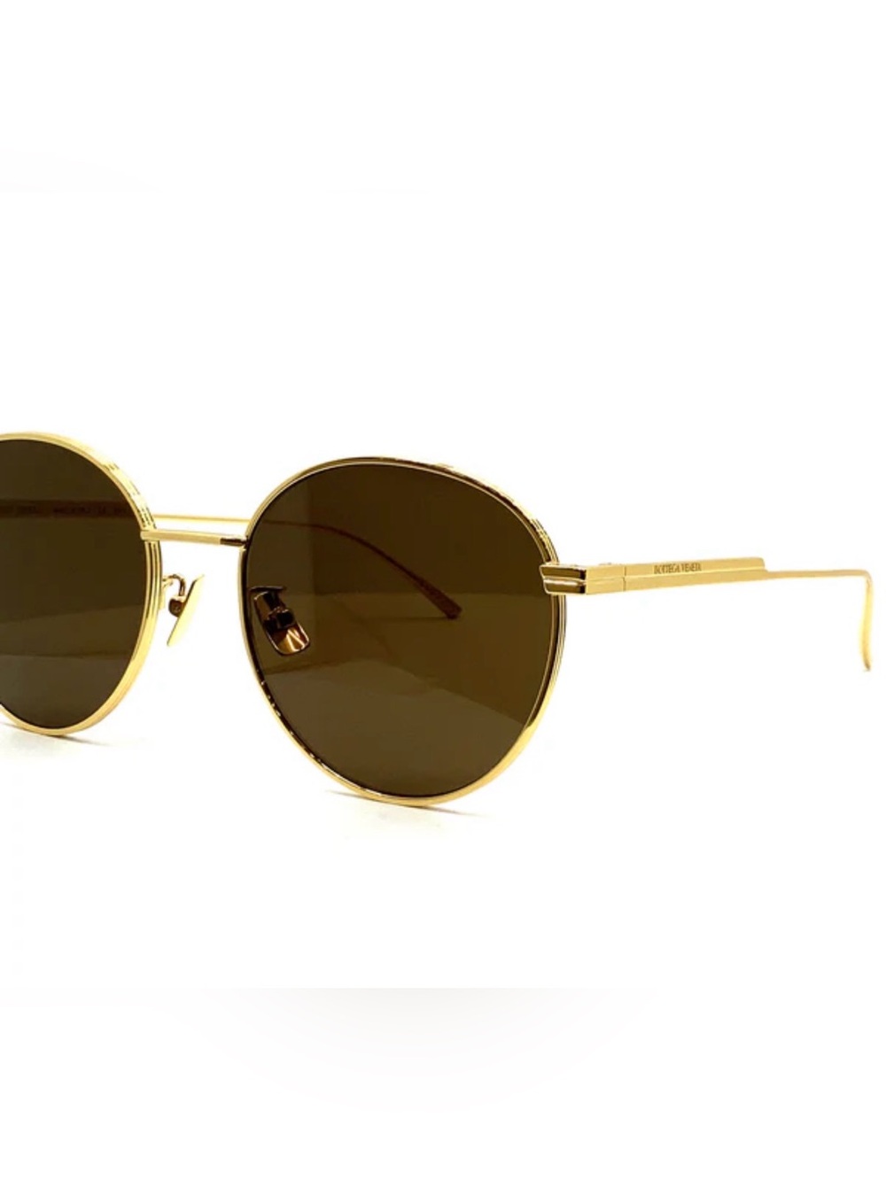 Bottega Veneta Gold Frame Round Sunglasses - Picture 2 of 9
